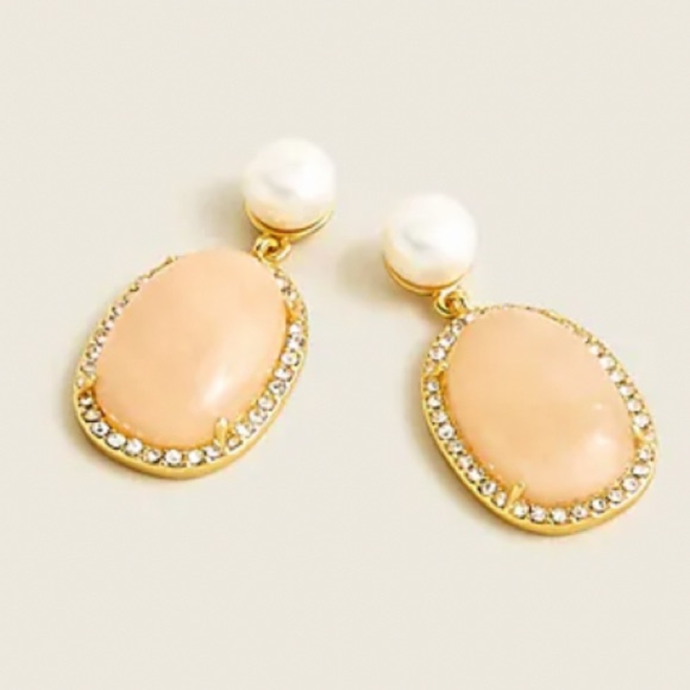 J. Crew Stone and Freshwater Pearl Post Earrings